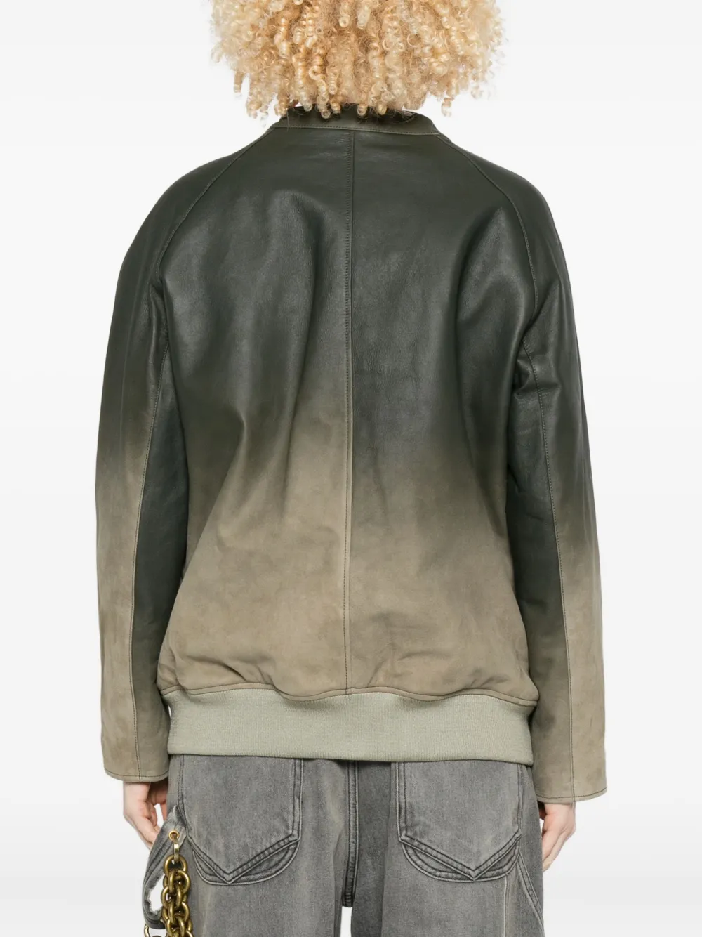 Arma Ombre Zip-front Leather Jacket In Multi