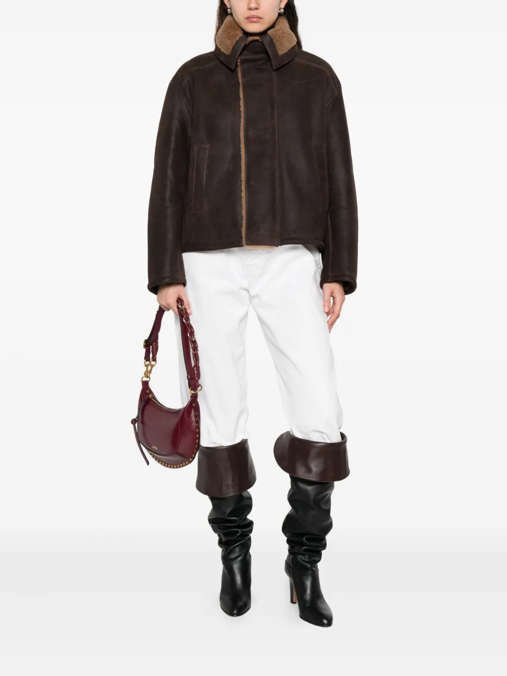 Arma shearling-collared leather coat | Leather Coats | Image 2