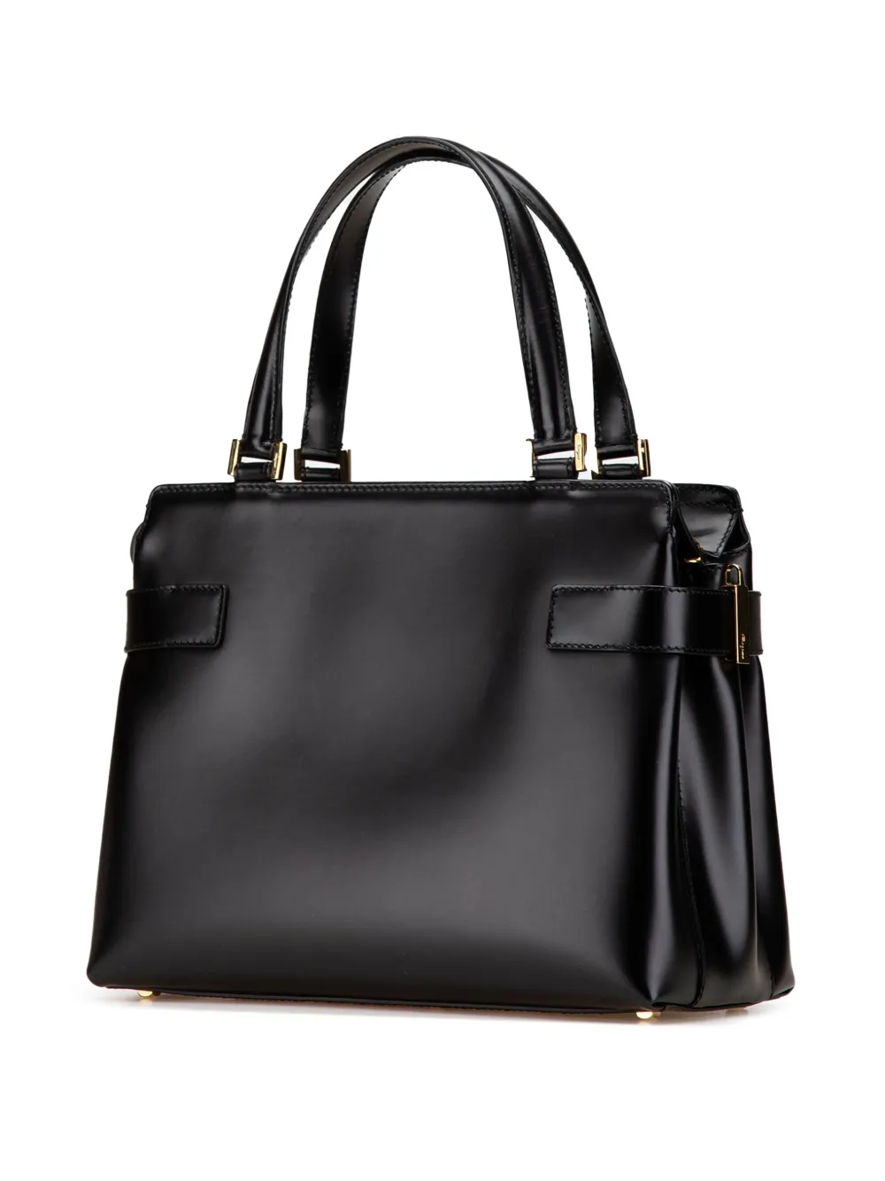 Pre-owned Ferragamo 2021 Leather Double Gancini Side Buckle Satchel