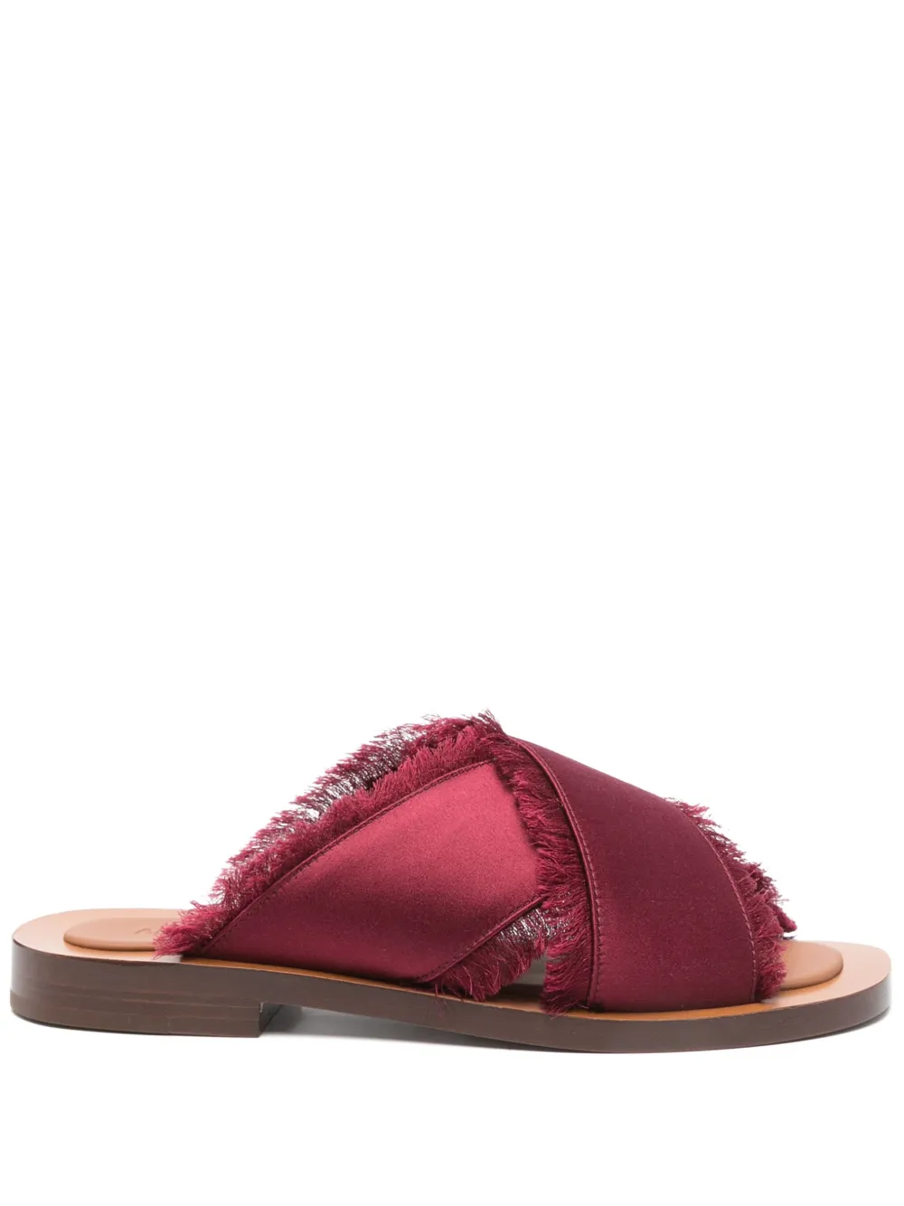 Ambleme satin sandals Red