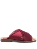 Ambleme satin sandals - Red