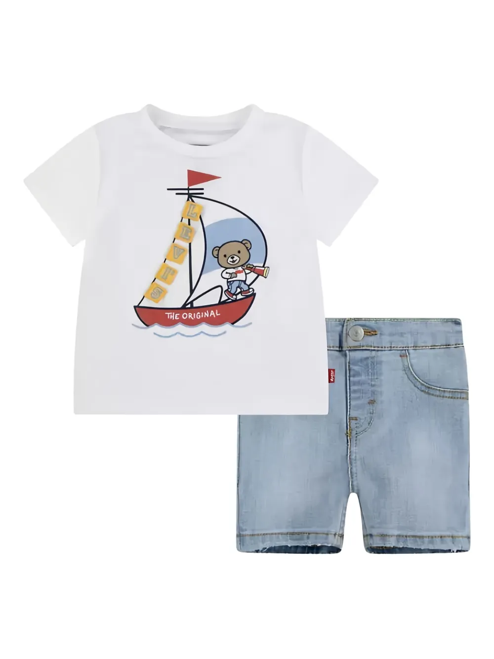 Levi's Kids logo-print short set - ブルー Levi's Kids logo-print short set - ブルー