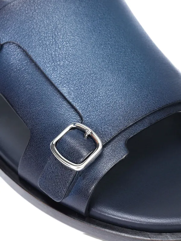 Santoni ダブルバックル レザーサンダル | ブルー | FARFETCH JP