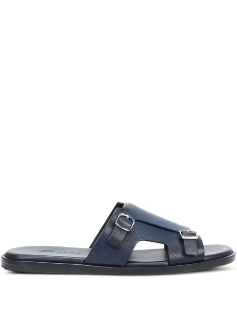 Santoni double-buckle leather sandals
