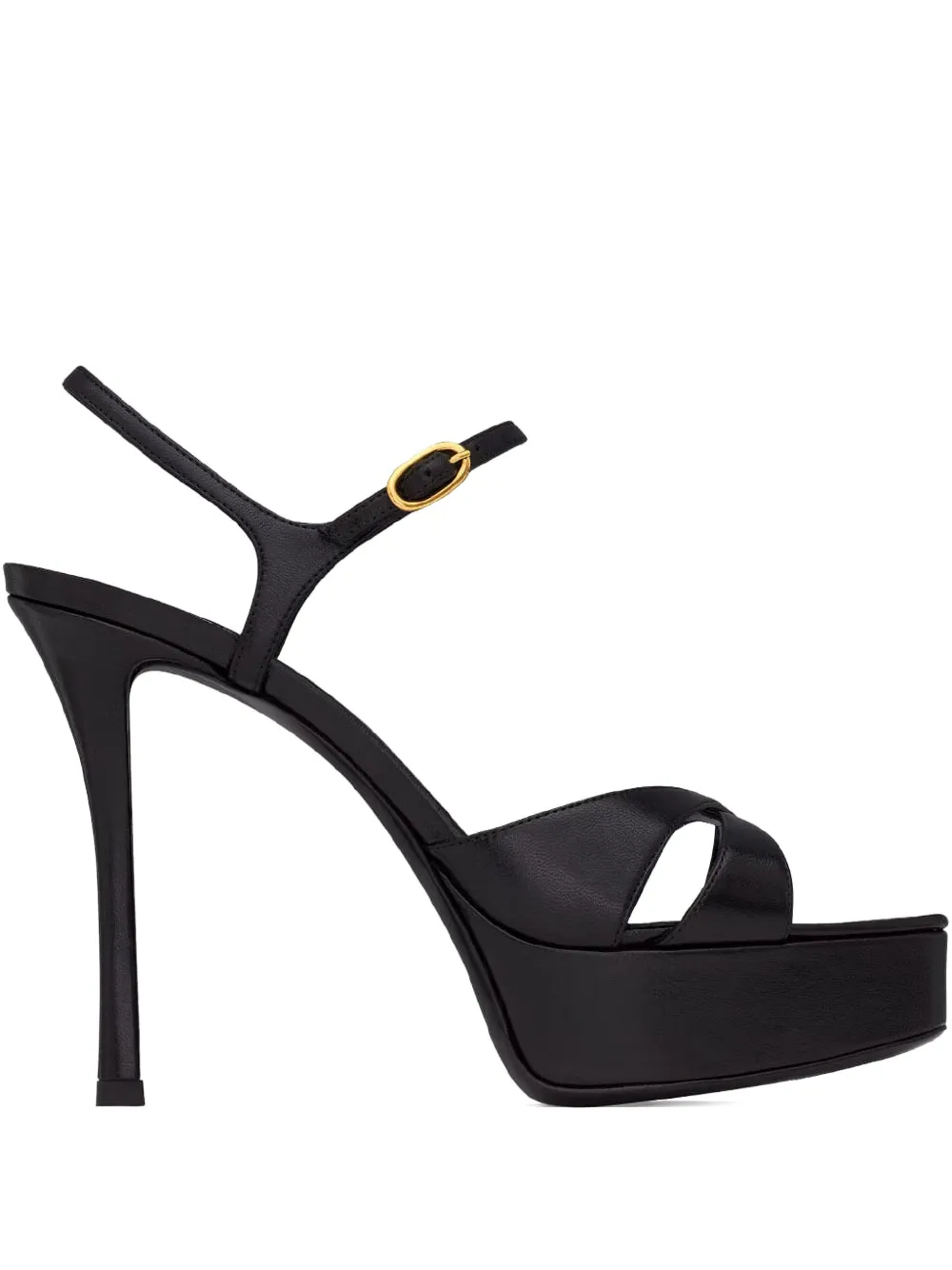 Saint Laurent 85 mm Debbie sandalen met plateauzool Zwart