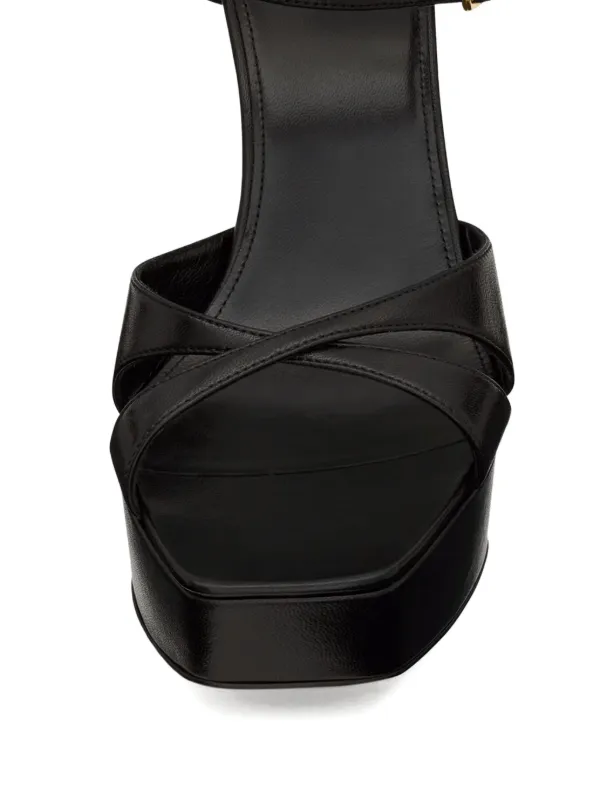 Saint Laurent 85mm Debbie Platform Sandals | Black | FARFETCH CA