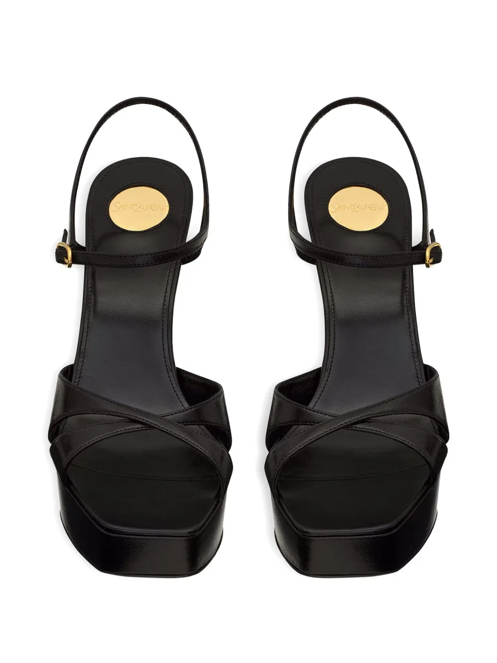 Saint Laurent 85 mm Debbie sandalen met plateauzool Zwart