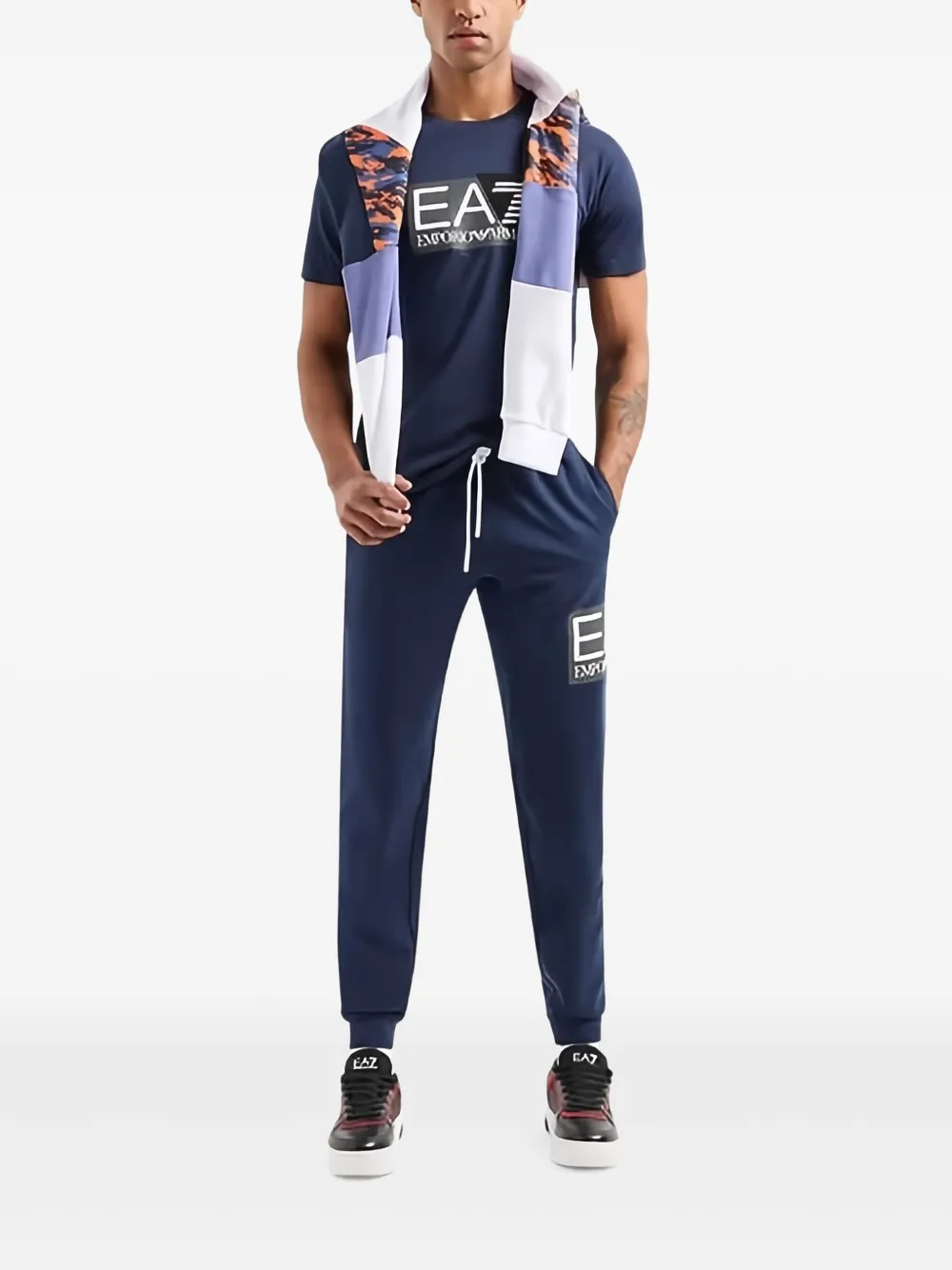Ea7 Emporio Armani T-shirt met logo - Blauw