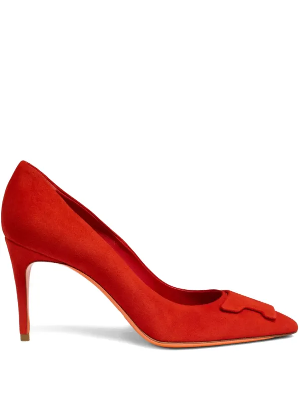 Santoni 85mm Sibille Pumps in Red