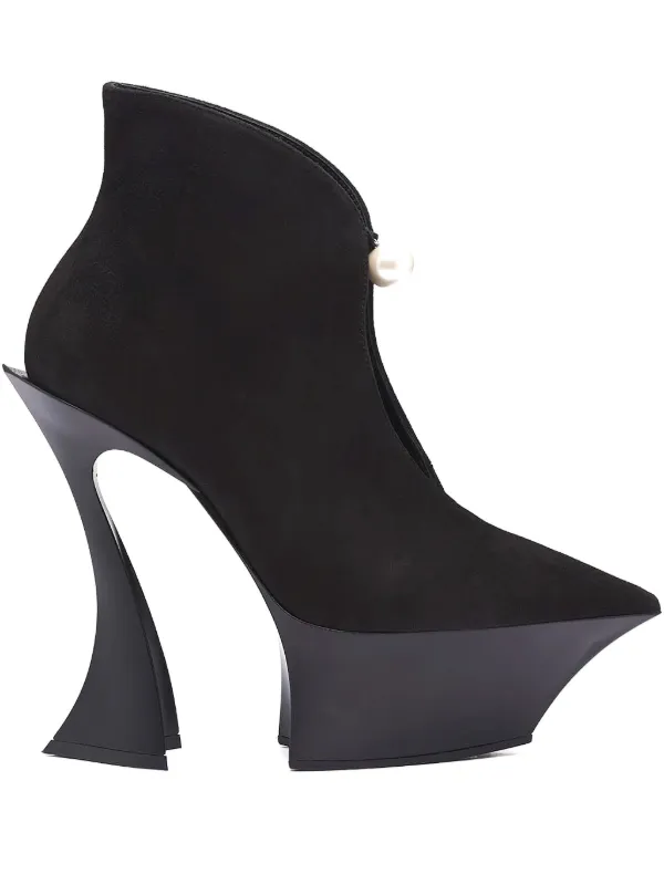 Mugler 95mm Fang Sculpted-heel Boots in Black