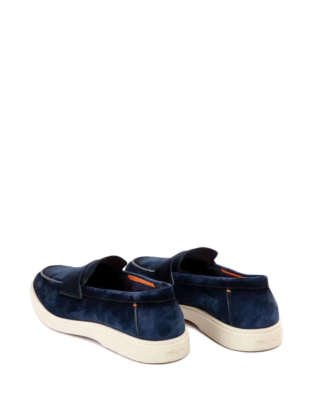 Santoni suede penny loafers Blue