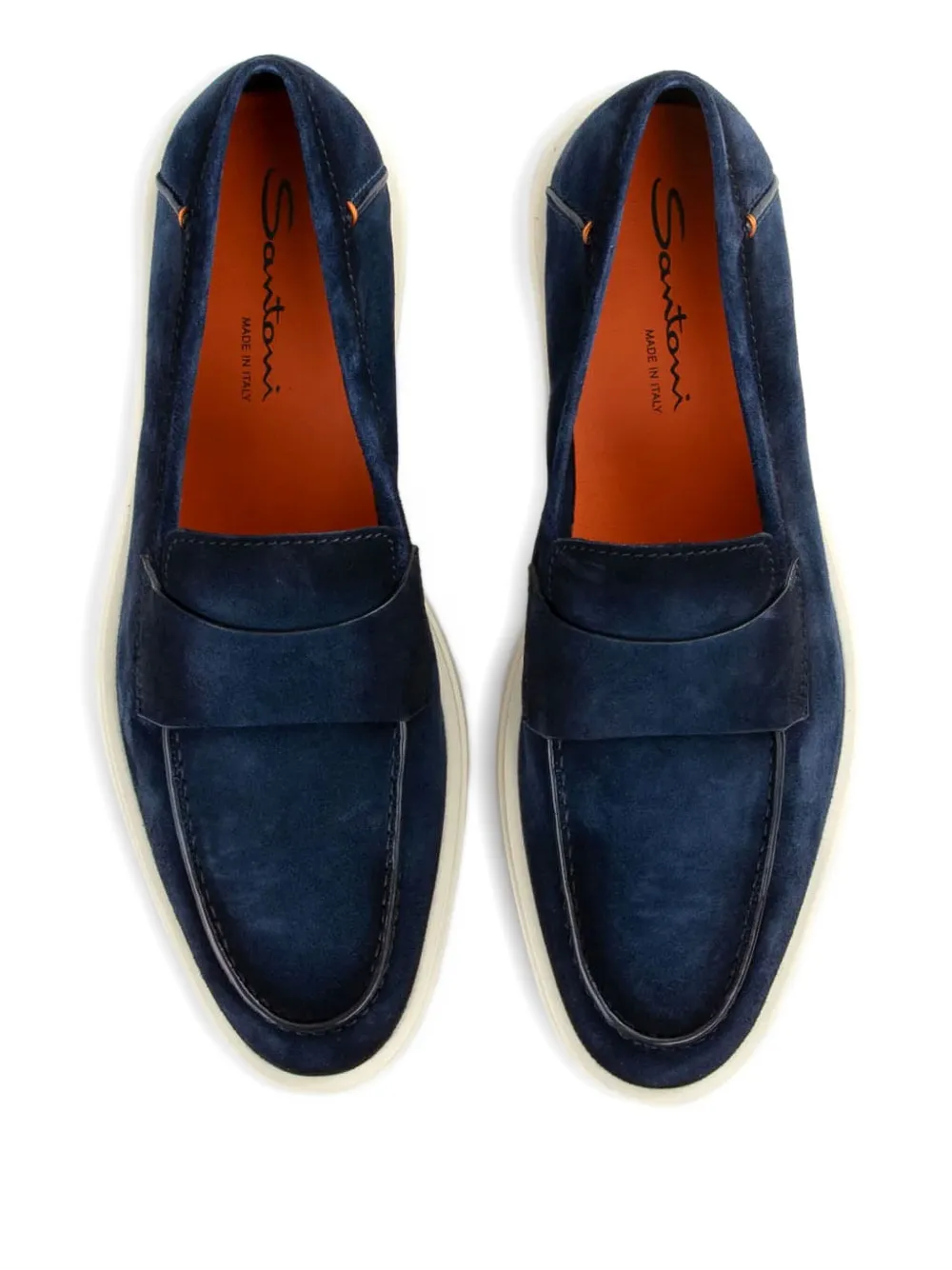 Santoni suede penny loafers Blue