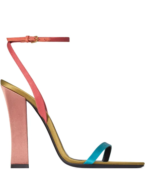 Saint Laurent 110mm Dominique Strappy Sandals in Blue
