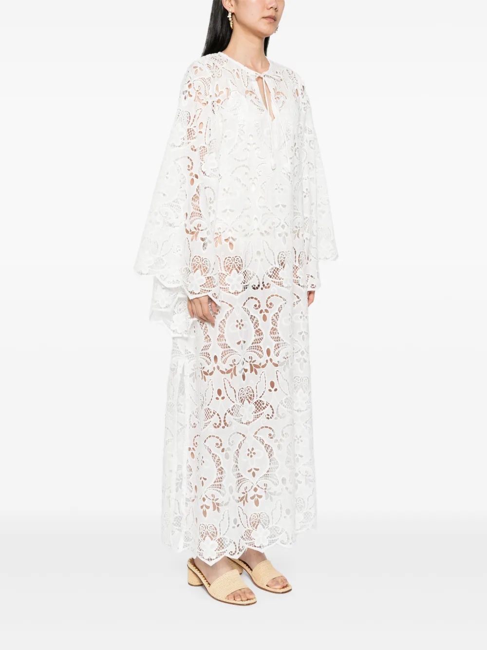 Bambah Blanca tuniek met ringlets Wit