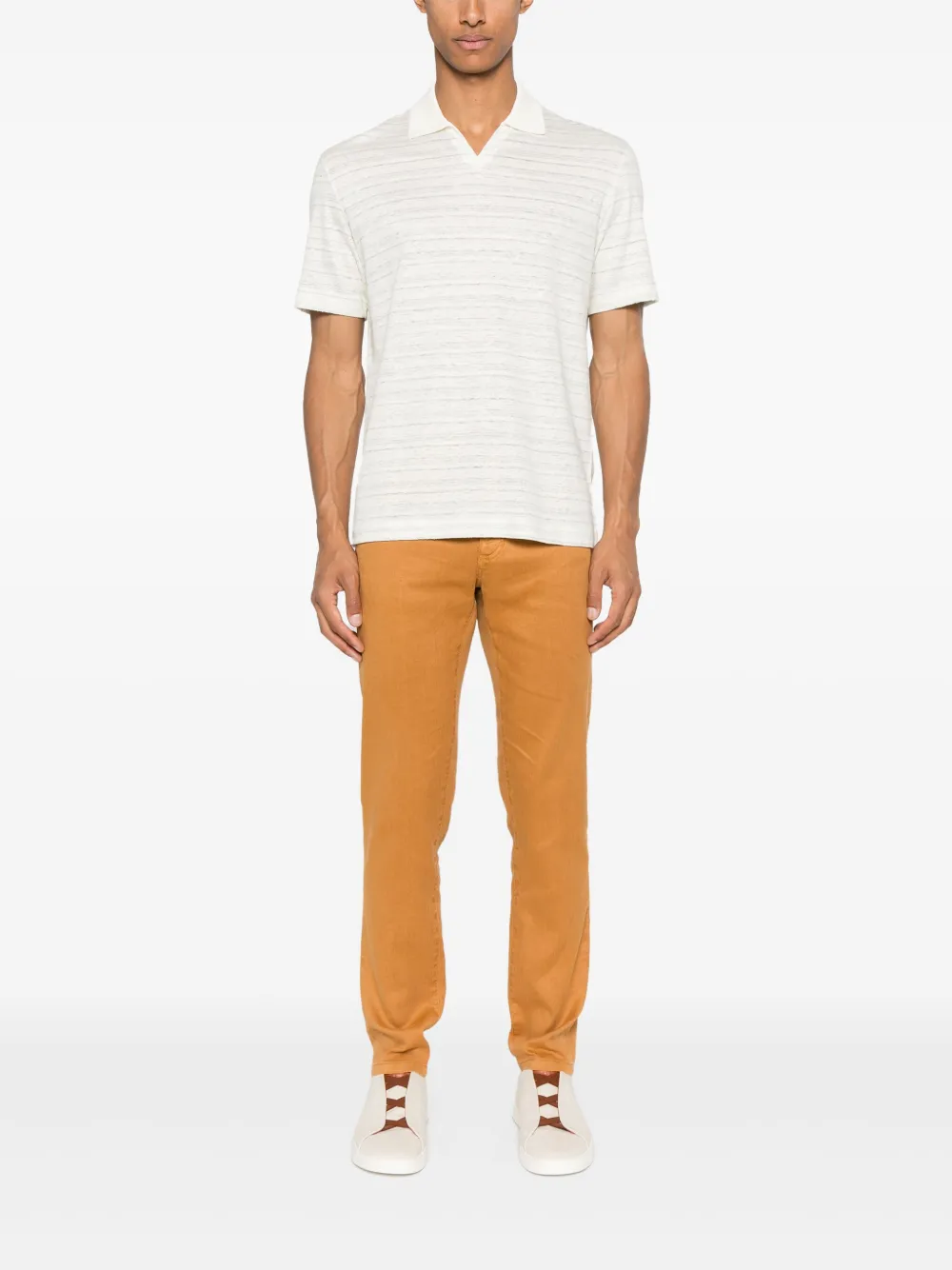 Zegna striped short-sleeve T-shirt - Beige