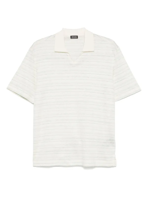 Tシャツ・カットソー ZEGNA Ivory cotton blend polo shirt (RUF338A9F708 N01) Ivory cotton blend polo shirt ZEGNA (RUF338A9F708)