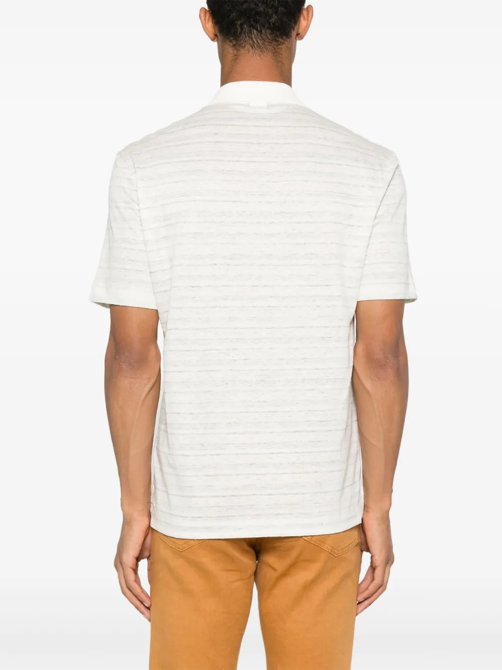 Zegna Gestreept T-shirt Beige