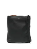 Zegna leather messenger bag - Black