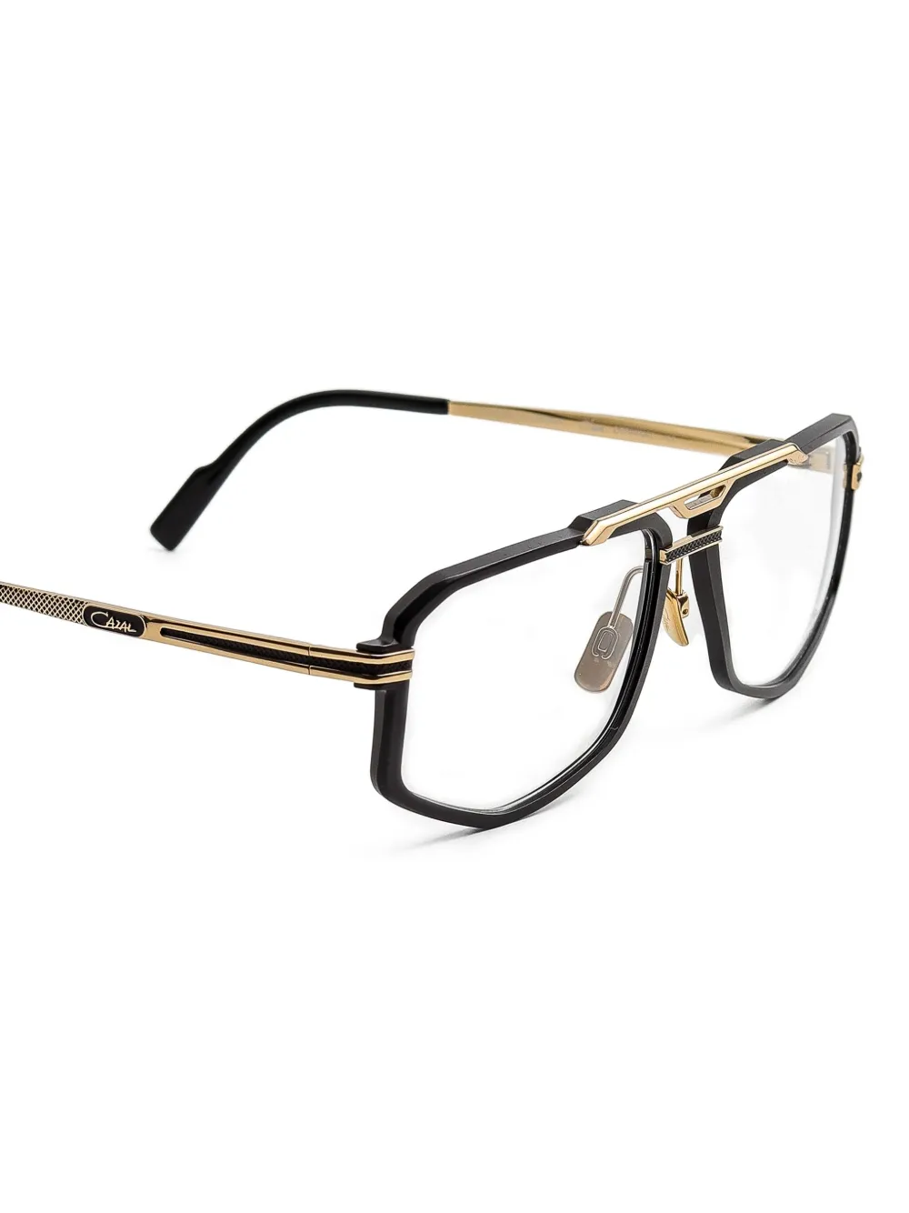 Cazal Bril met metalen geometrisch montuur Zwart