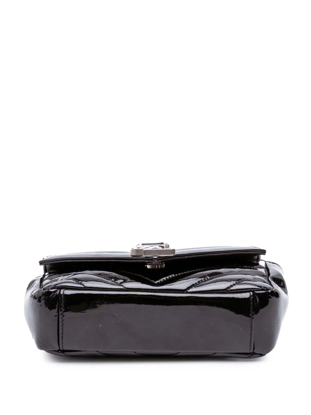 Pre-owned Saint Laurent 2015 Baby Patent Chevron Classic Monogram Chain Bag Crossbody Bag