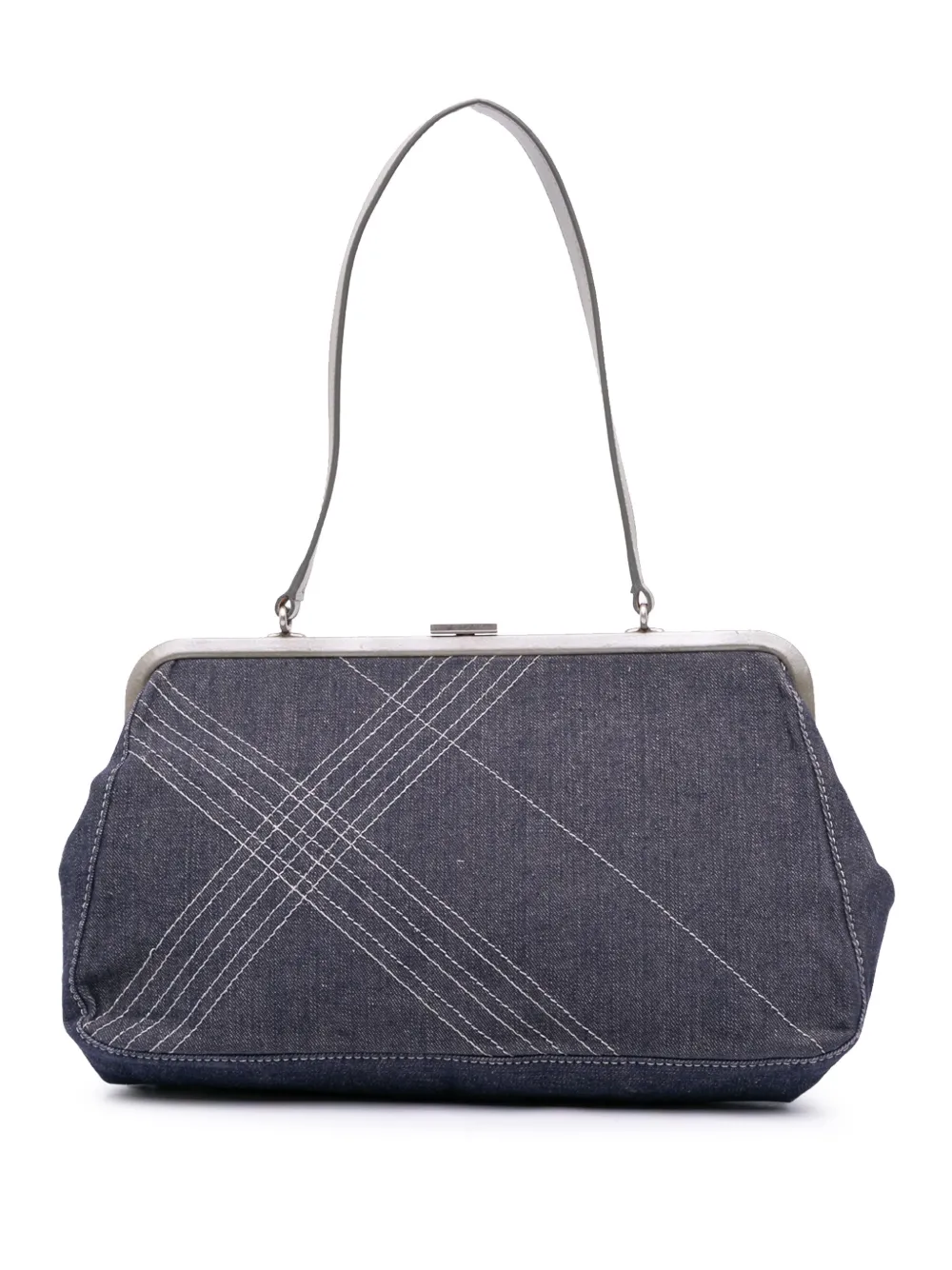 Pre-owned Burberry 2000-2017 Denim Frame Shoulder Bag