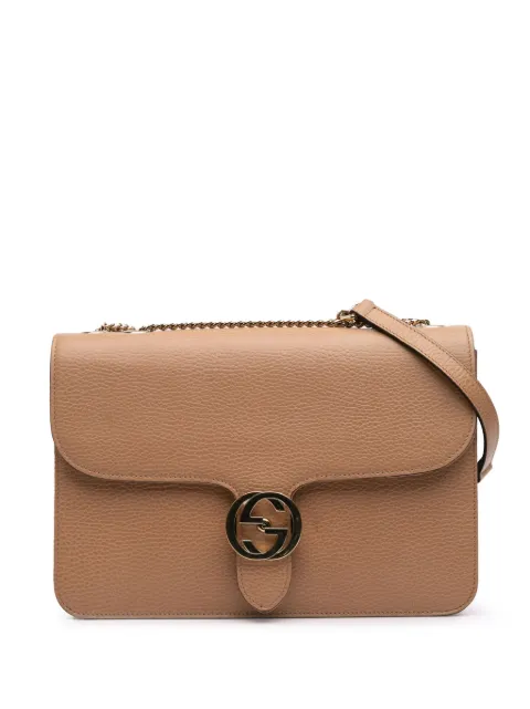 Gucci Pre-Owned شنطة كروس 'دولار' متوسطة جلد عجل بزينة G متداخلة 2024-2016