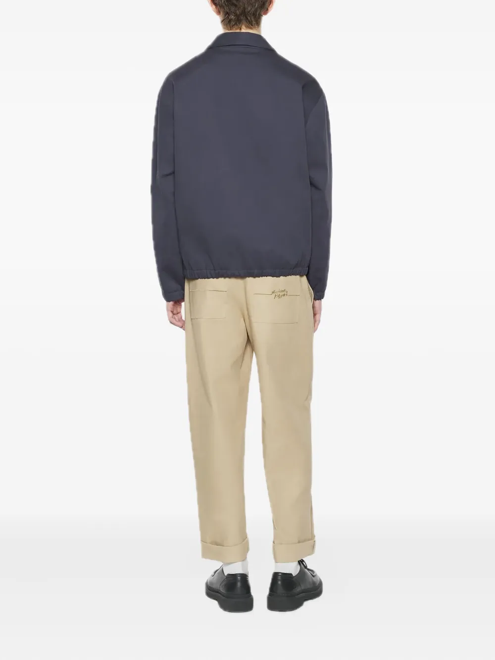 Maison Kitsuné Jack met geborduurde vos en trekkoord Blauw
