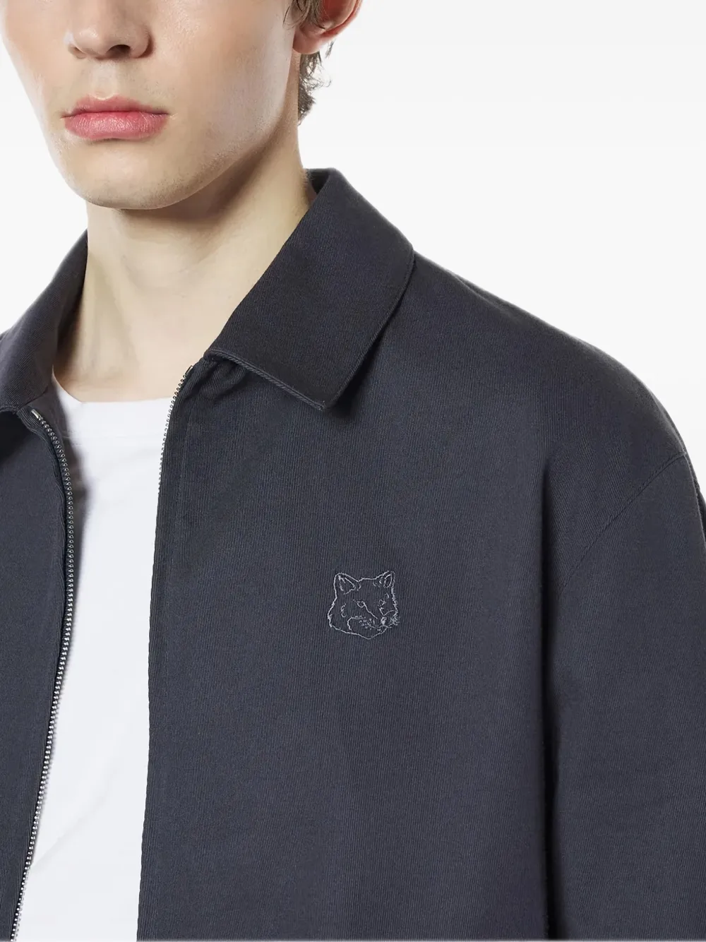 Maison Kitsuné Jack met geborduurde vos en trekkoord Blauw
