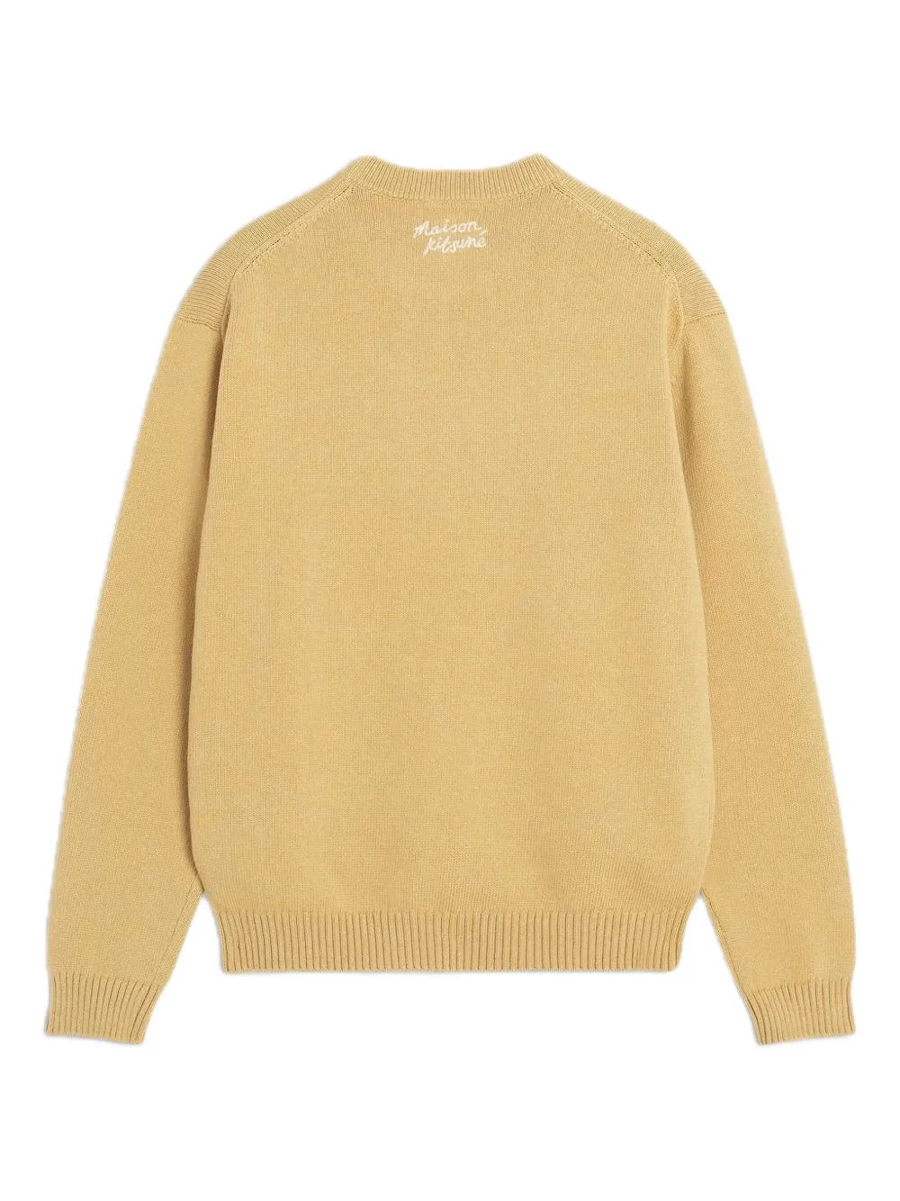 Maison Kitsuné Wollen trui met vos intarsia - Geel