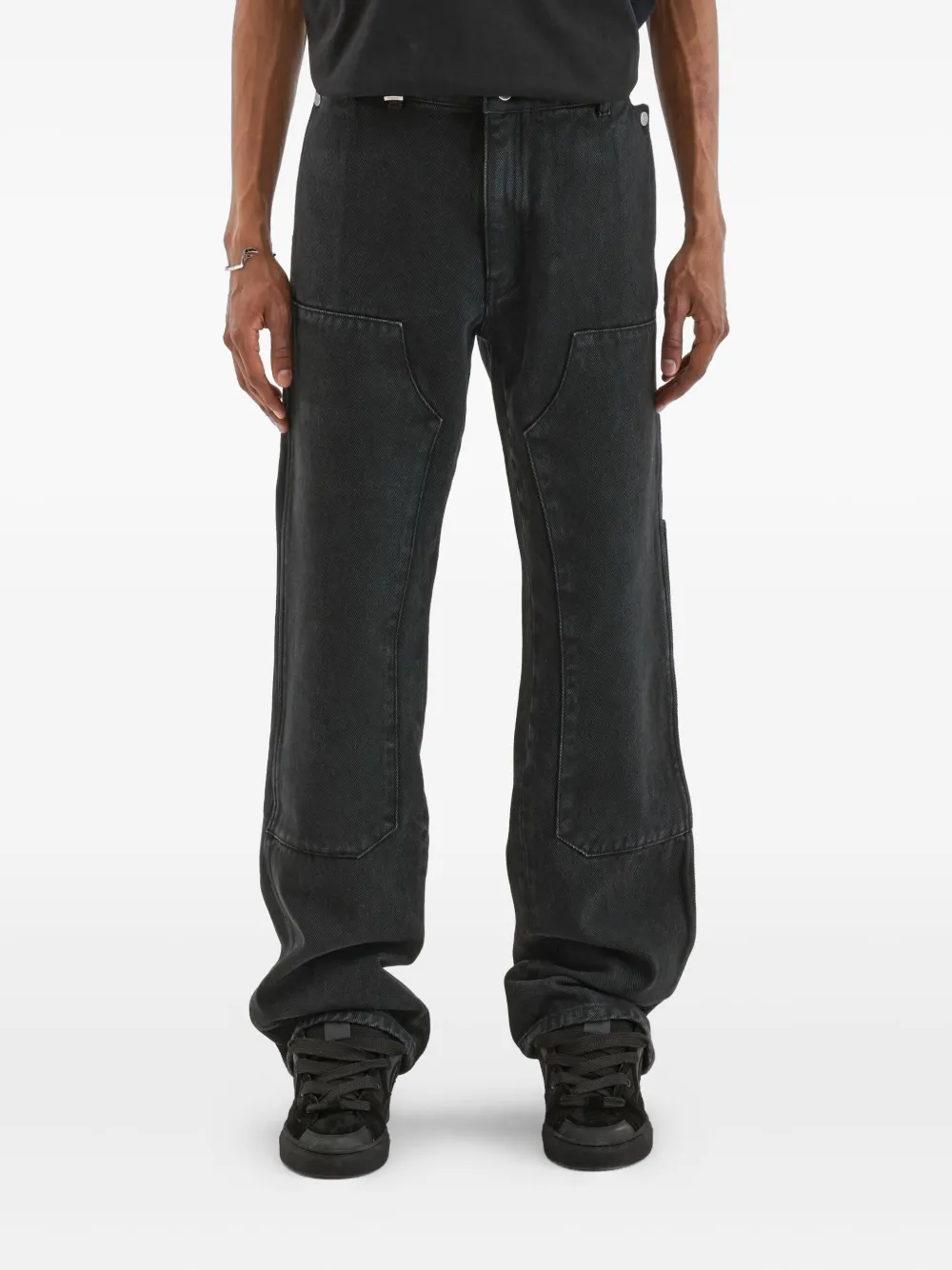 FLÂNEUR Carpenter jeans met cargo zak Zwart