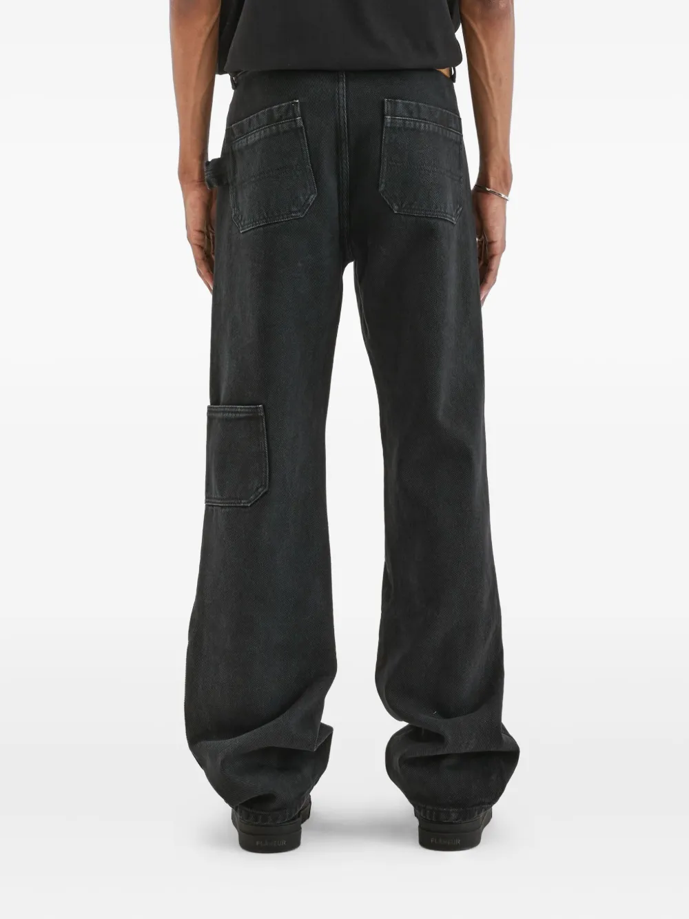 FLÂNEUR Carpenter jeans met cargo zak Zwart