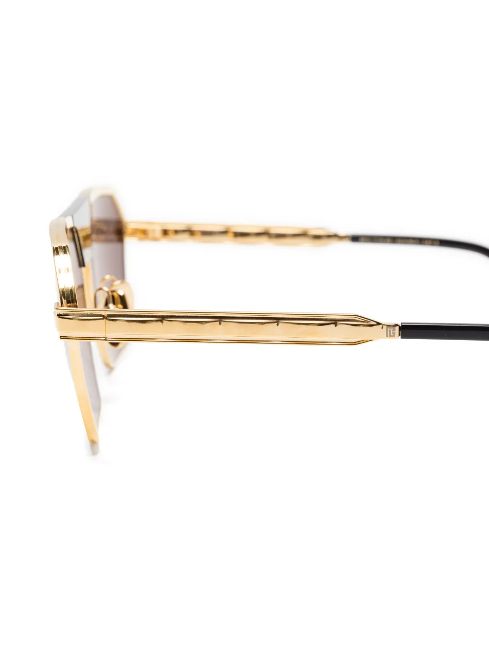 Balmain Eyewear Zonnebril met gegraveerd logo Goud