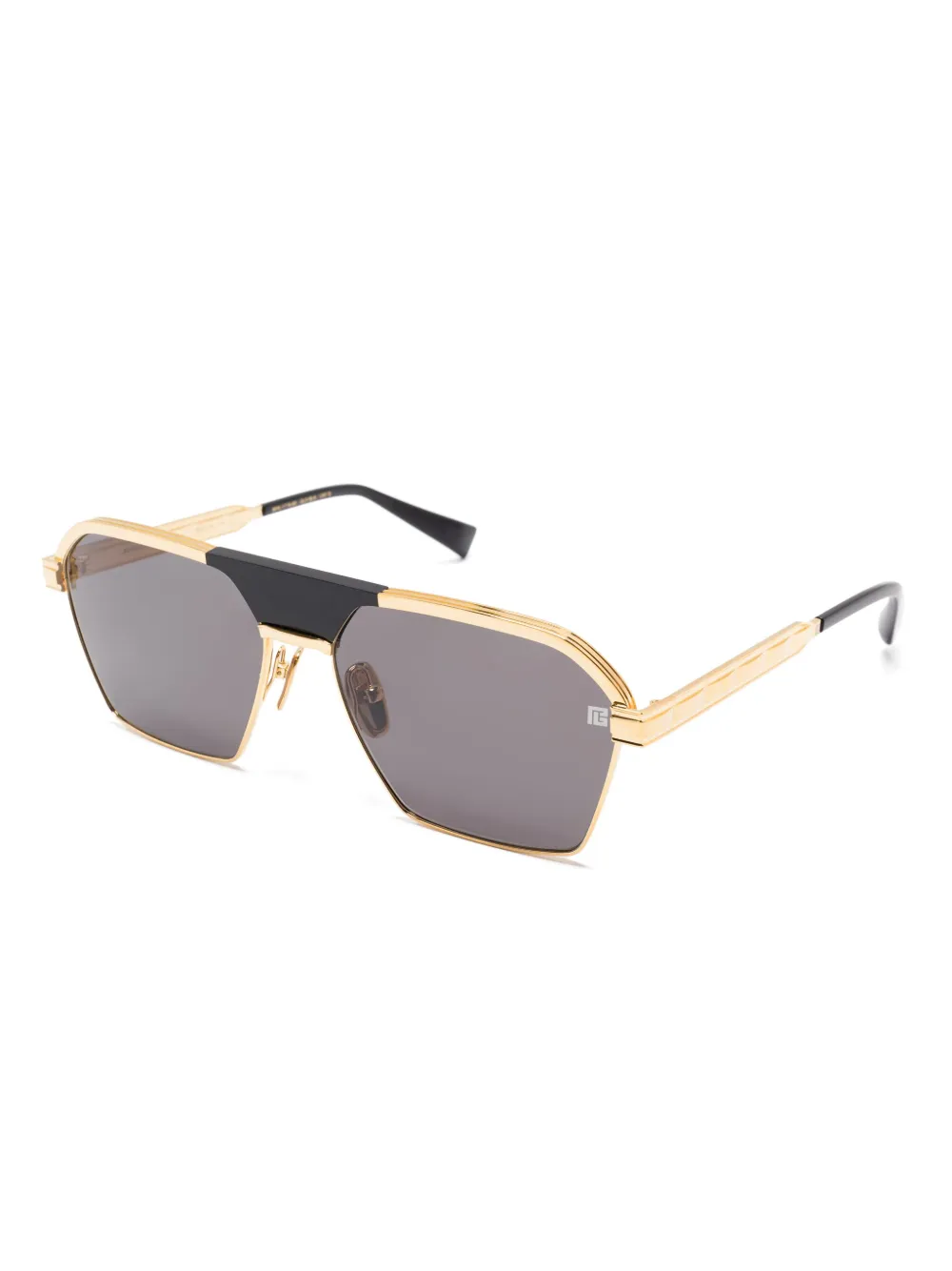Balmain Eyewear Zonnebril met gegraveerd logo - Goud