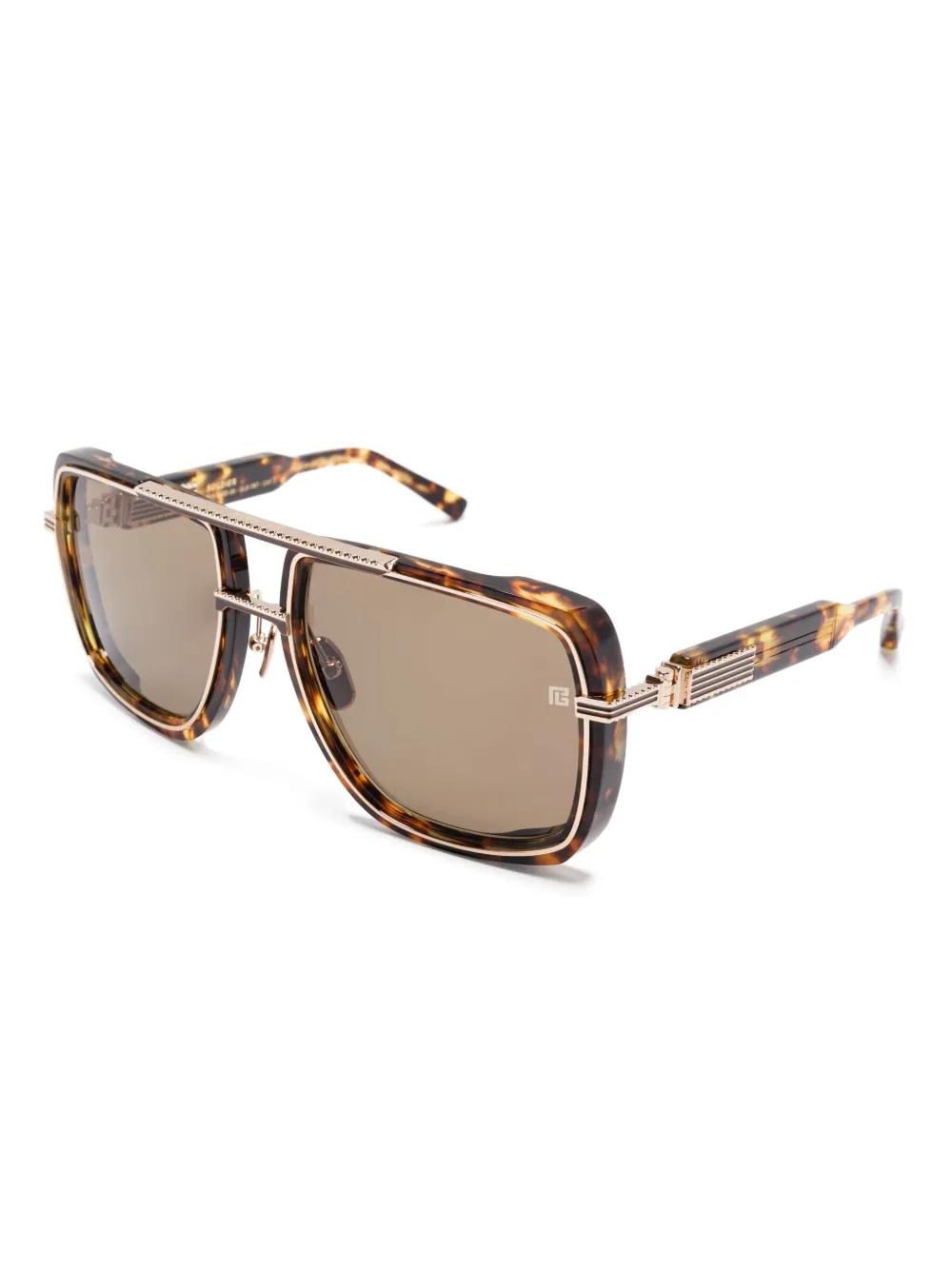 Balmain Eyewear Bril met oversized montuur - Bruin