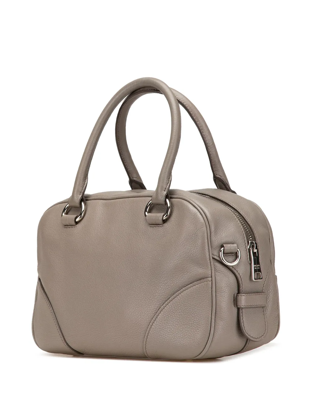 Pre-owned Prada 2000-2013 Vitello Daino Zip Top Satchel