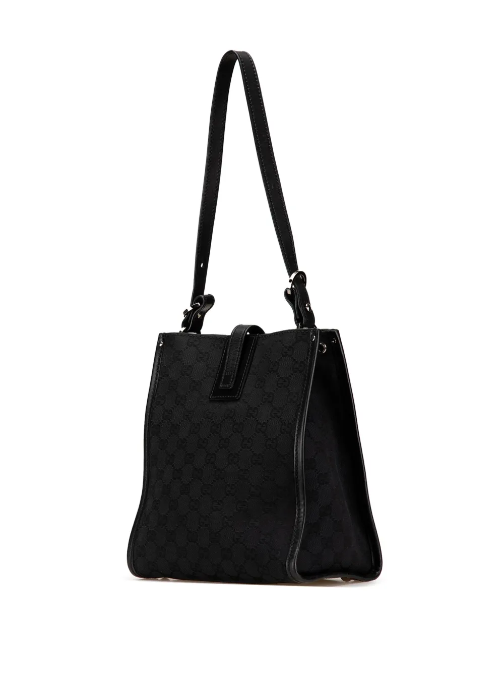 Pre-owned Gucci 2000-2015 Gg Canvas Shoulder Bag In Black