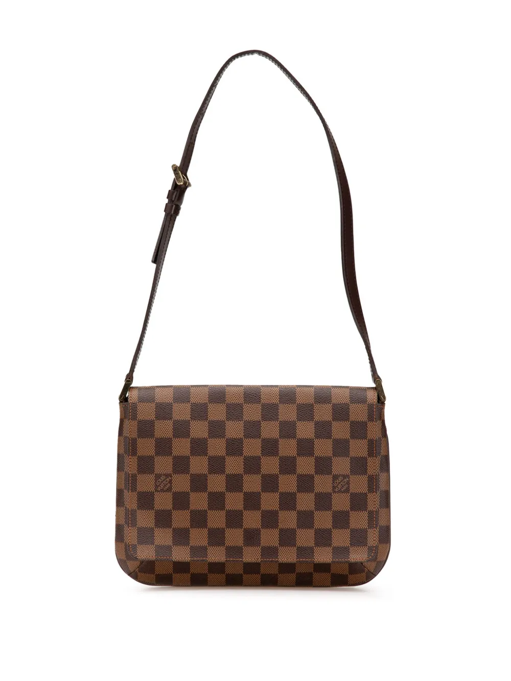 Pre-owned Louis Vuitton 2002 Damier Ebene Musette Tango Short Strap Shoulder Bag