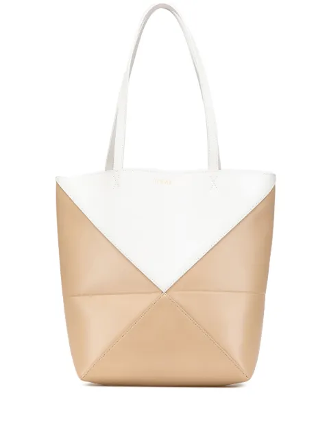 Loewe Pre-Owned 2010-2024 Medium Bicolor Shiny Calfskin Puzzle Fold tote bag