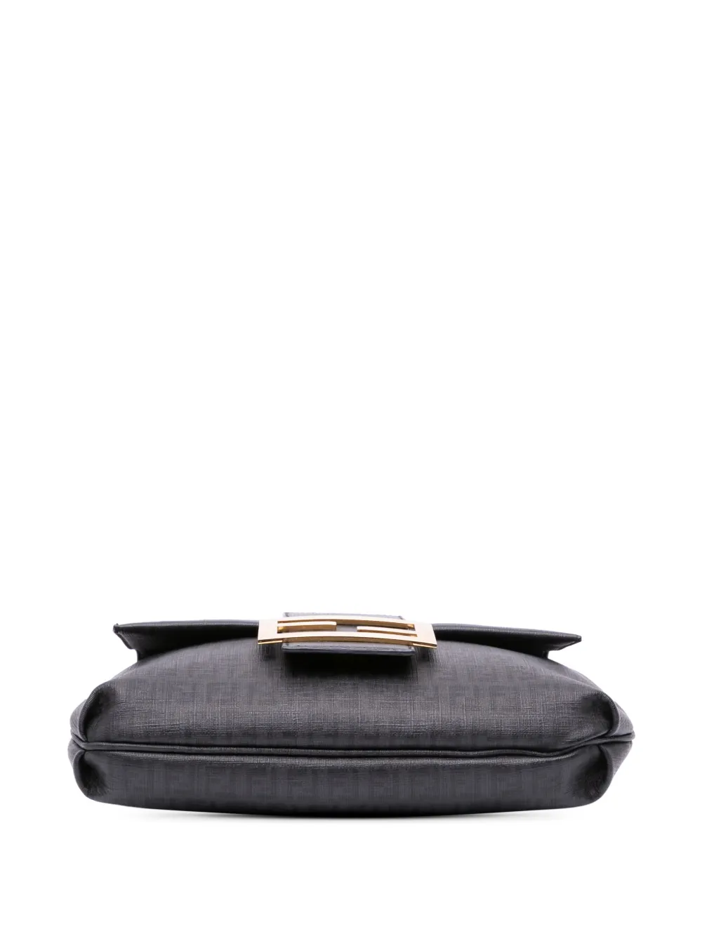 Pre-owned Fendi 2010-2024 Zucchino Spalmati Crossbody Bag In Gray