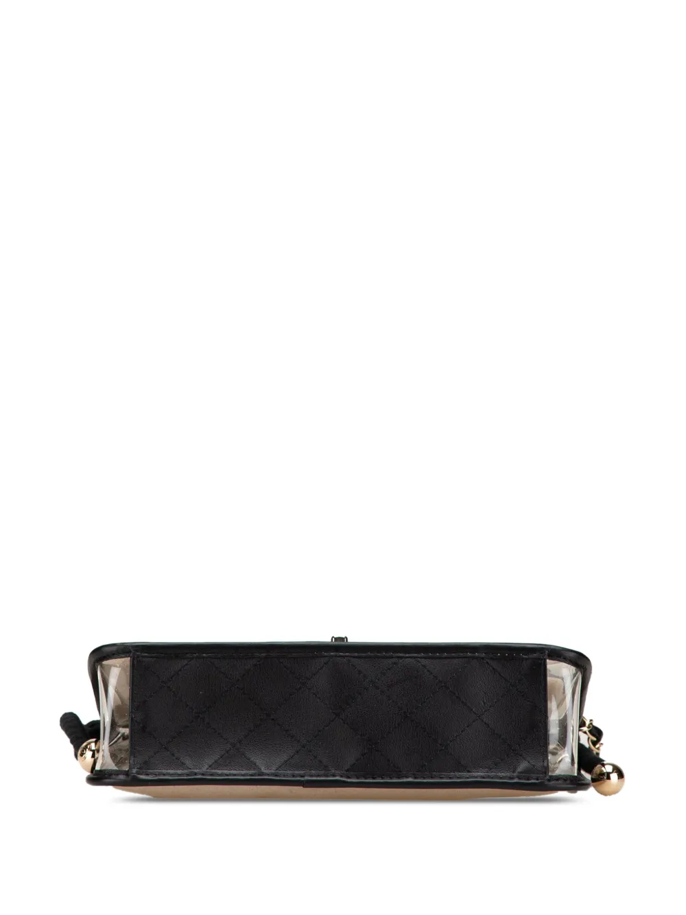 Pre-owned Chanel 2019 Medium Pvc And Lambskin Sand By The Sea Flap With Pearl Strap Satchel