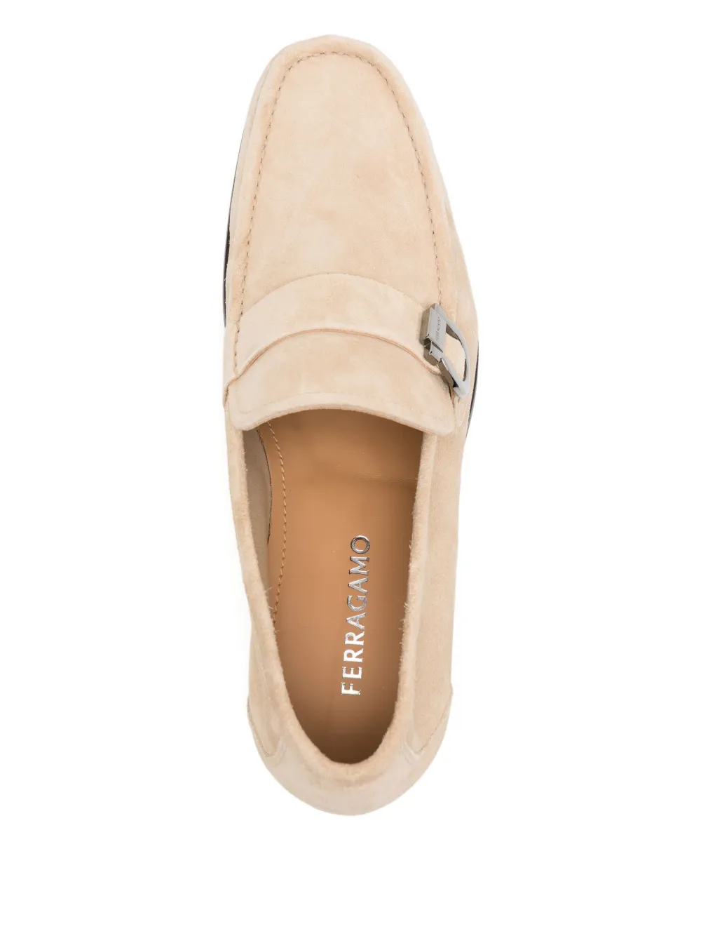 Ferragamo Gancini-ornament Loafers In Neutral