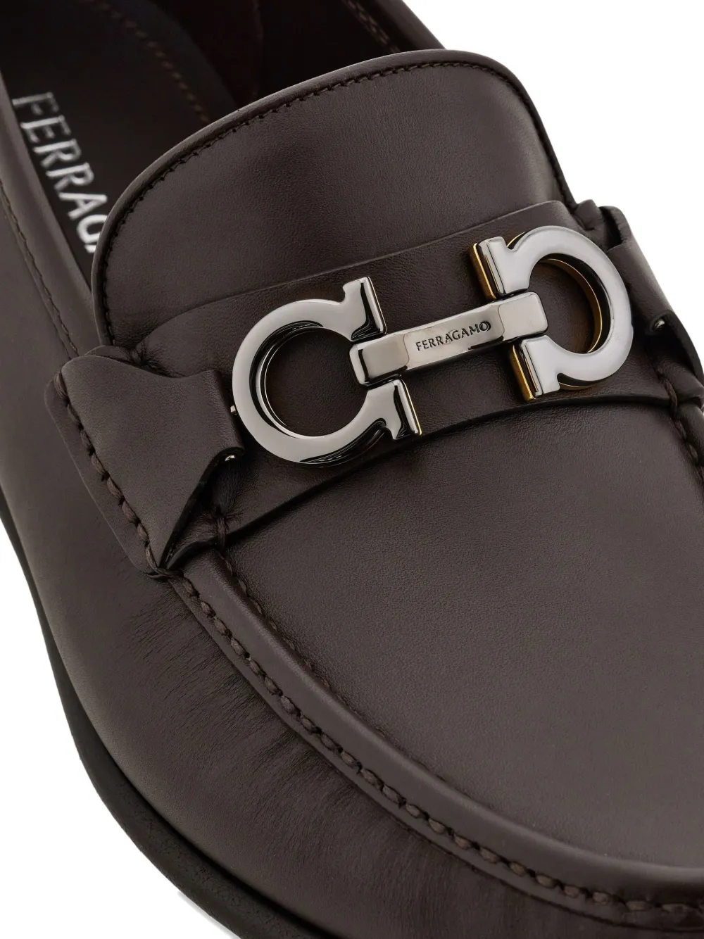 Ferragamo Gancini-buckle loafers Brown