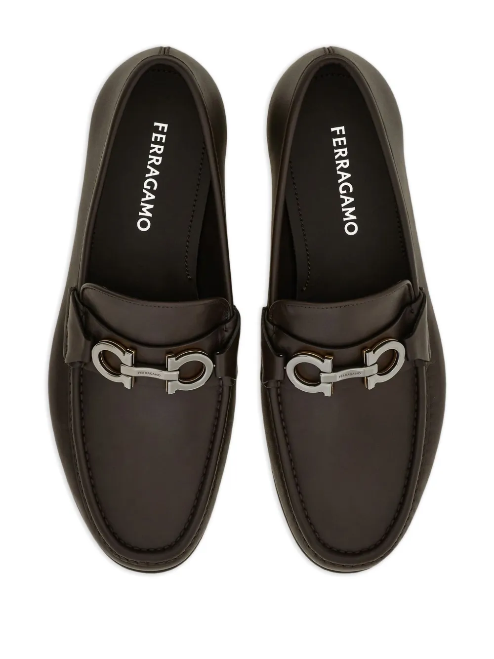 Ferragamo Loafers met Gancini-gesp Bruin