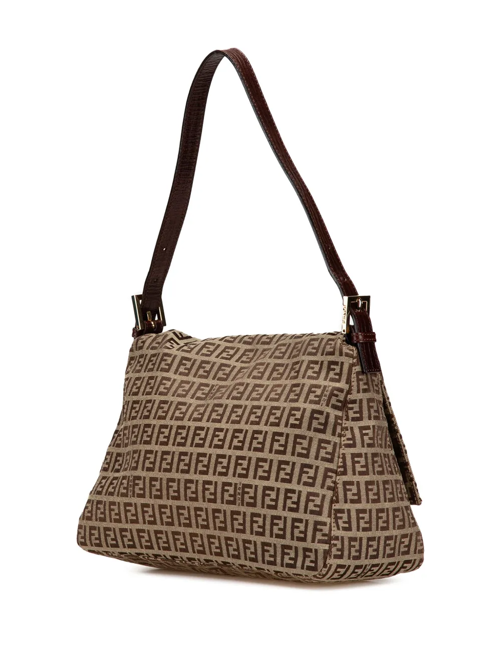 Pre-owned Fendi 2000-2010 Zucchino Canvas Mamma Forever Shoulder Bag