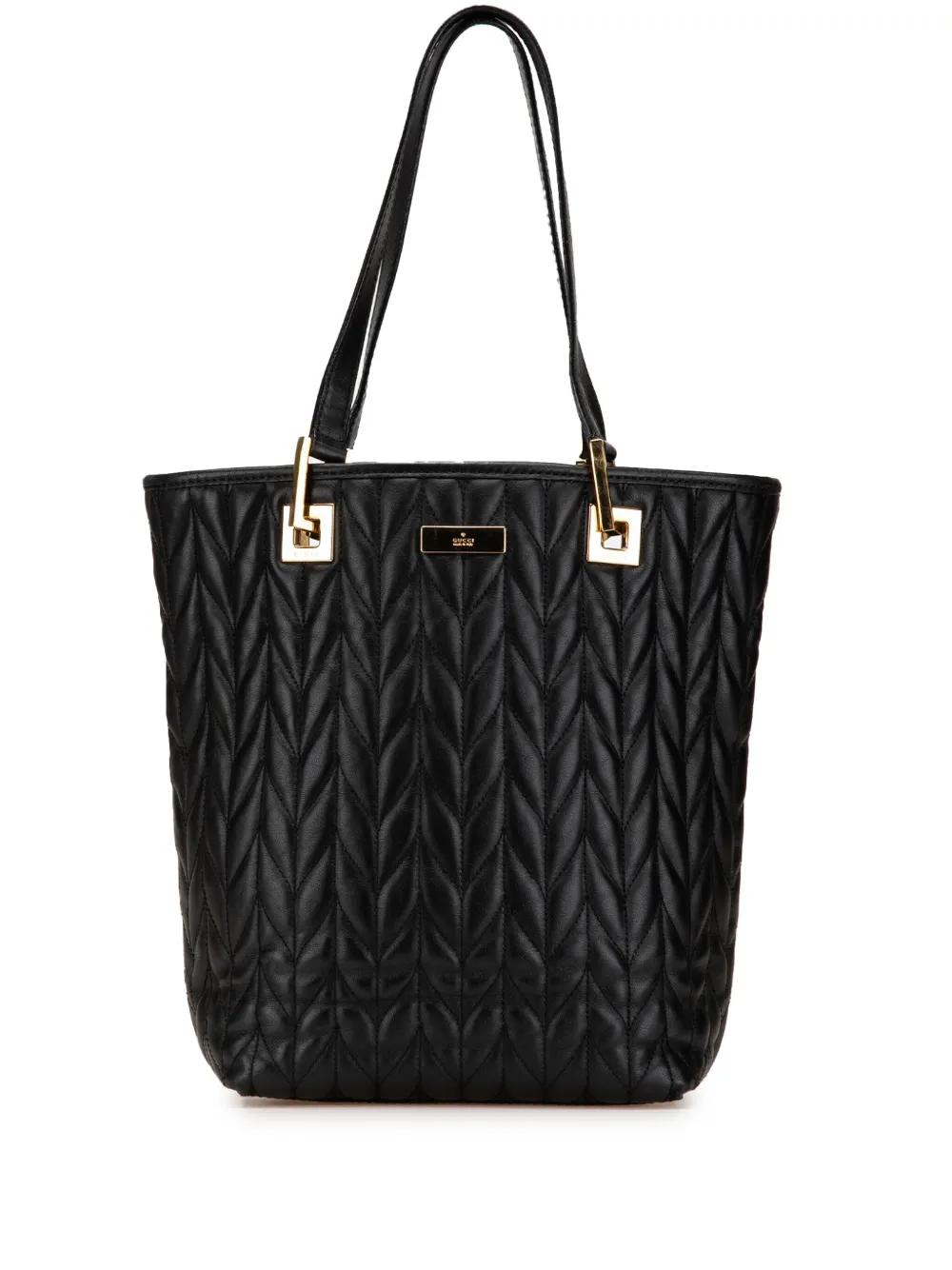Gucci Pre-Owned شنطة عملية جلد مبطنة من القرن الـ20 | أسود | Image 1