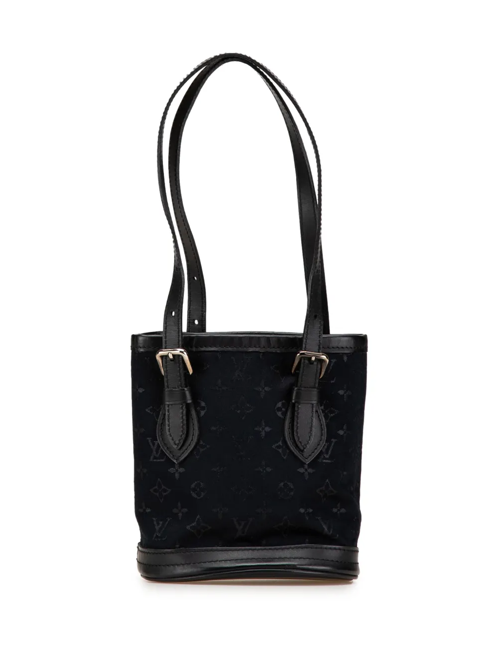 Louis Vuitton Pre-Owned 2001 モノグラム ミニ サテン バケットバッグ - ブラック Louis Vuitton Pre-Owned 2001 モノグラム ミニ サテン バケットバッグ - ブラック