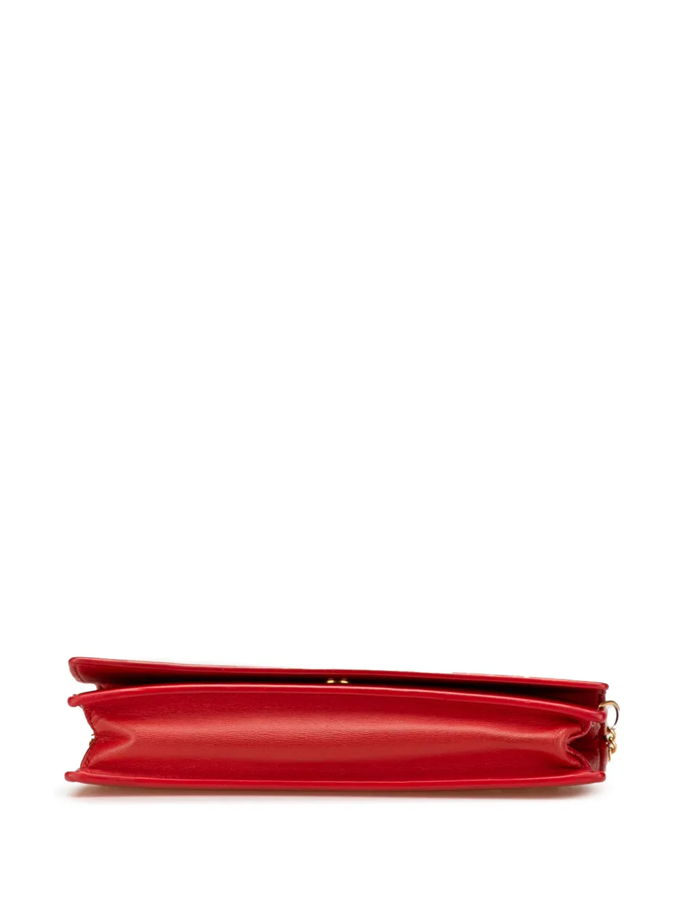 Pre-owned Celine 2017 Leather Frame Wallet On Chain Crossbody Bag
