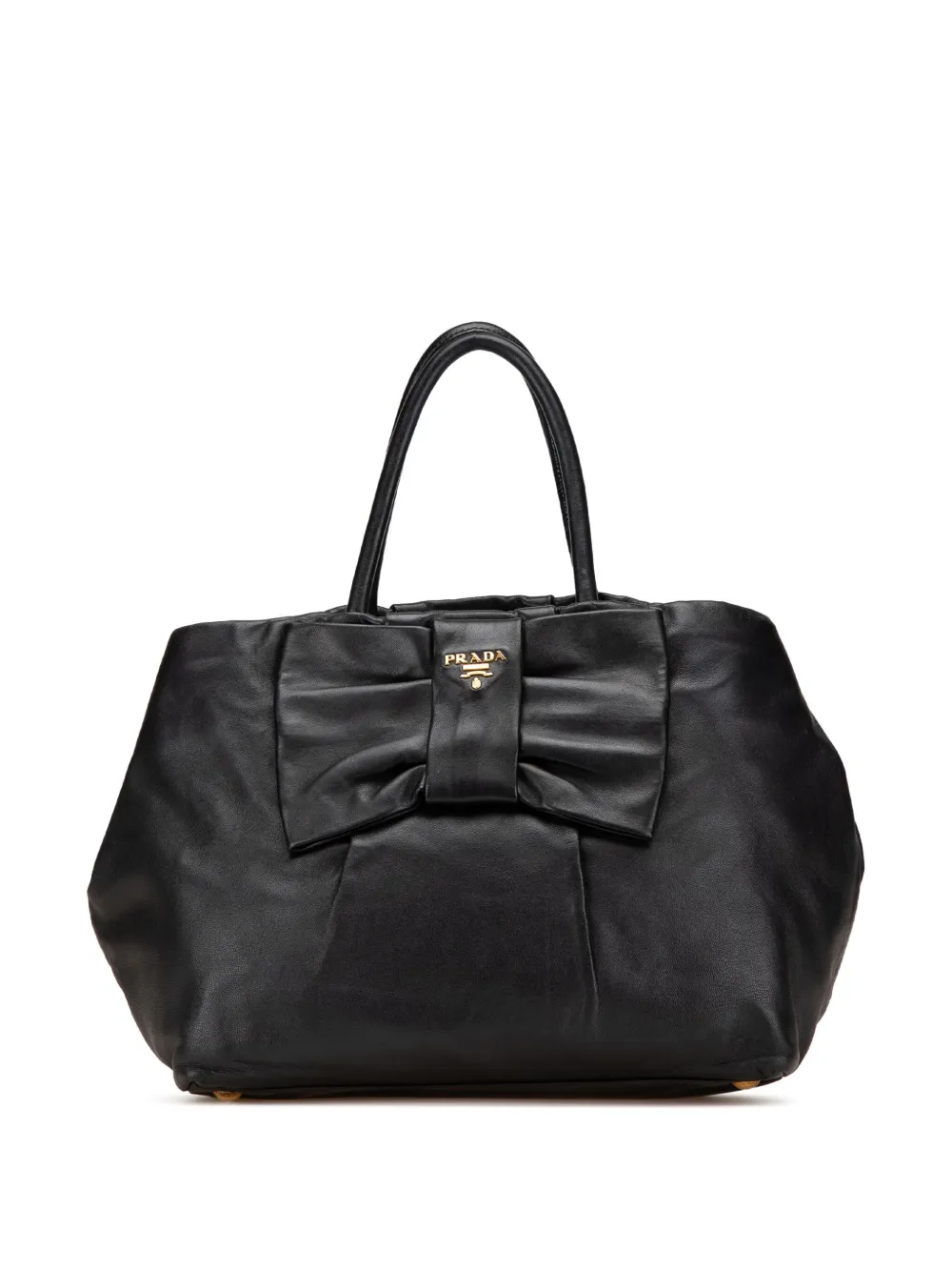 Pre-owned Prada 2010-2024 Nappa Fiocco Bow Tote Bag