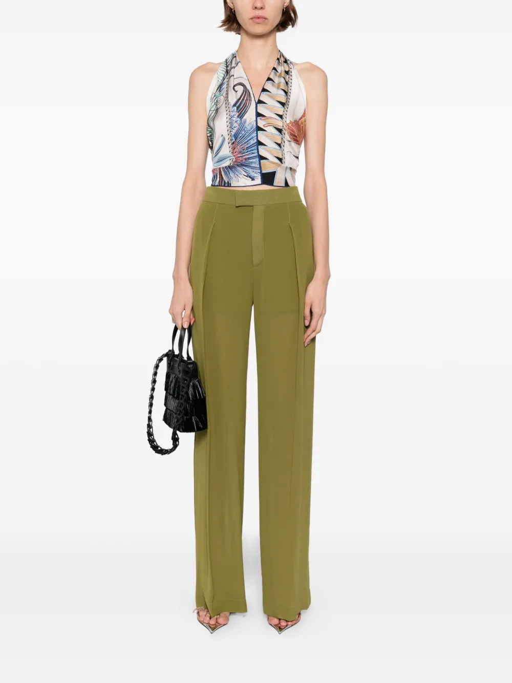 Ferragamo Zijden sjaal met print Wit