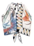 Ferragamo graphic-print silk scarf - White